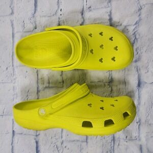 Crocs Disney Parks Exclusive Mickey Mouse Ears MENS 12 Neon Yellow Clogs